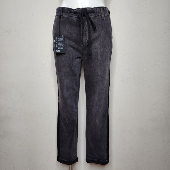 NWT PAIGE Christy Pant with Grosgrain Trim Black Size 29 - Picture 1 of 14